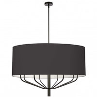 Dainolite Eleanor 8 Light Chandelier Matte Black Black/White Shade Lamp