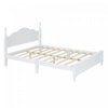 Jessie Retro Style Platform Bed with Wooden Slat Support,Queen Size, White Queen Bed