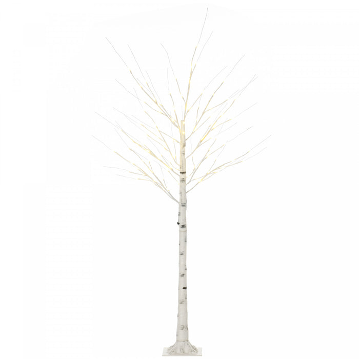 Homcom 6ft Artificial White Birch Tree For Indoor Covered Outdoor
