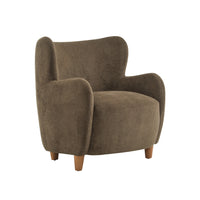 Sophia Upholstered Comfortable Armchair with Wingback,Dark Brown Accent Chair 