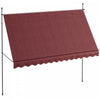 Outsunny 11.5' X 4' Manual Retractable Awning, Non-screw Freestanding Patio Sun Shade Shelter With Support Stand And Uv-resistant Fabric For Window, Door Porch, Deck, Wine Red