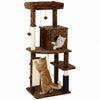 PawHut Cat Tree for Large Cat Adults, 52 Inch Cat Tower for Indoor Cats w/ Scratching Posts, Cat Bed, Condo, Jumping Platforms, Toy Balls, Anti-tip Kit, Leopard Print