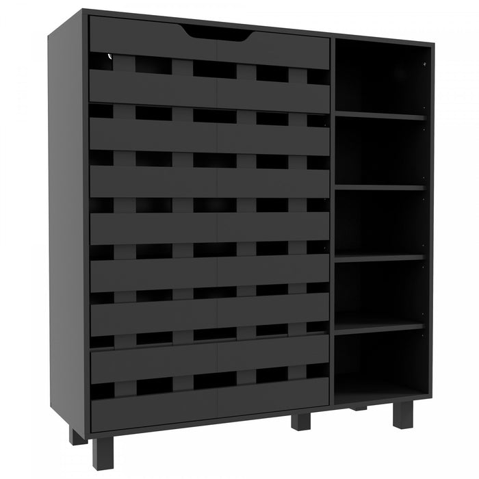 HOMCOM Shoe Storage Cabinet with 5-tier Cupboard and 5 Open Shelves