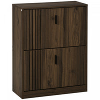 HOMCOM Shoe Cabinet with 2 Flip Drawers Adjustable Shelves for 12 Pairs