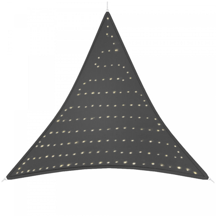 Outsunny Sun Shade Sail With Led Lights, 90% Uv Block Triangle Shade Cloth
