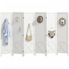 HOMCOM 56.9\" 6 Panel Room Divider with Pegboard Display for Indoor White