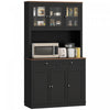 HOMCOM 71\" Pantry Cabinet with Microwave Space, Tall Kitchen Hutch, Black