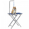 Pawhut 28\" Foldable Dog Grooming Table With Adjustable Arm, Non-slip Surface, Pet Grooming Table For Medium Small Dogs, Cats, Blue