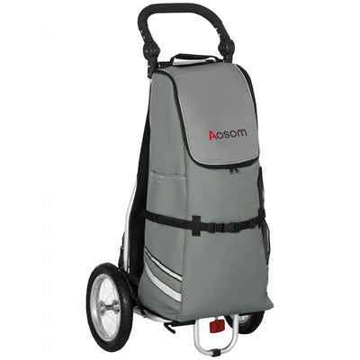Aosom Bike Trailer, Bicycle Cargo Trailer With Reflective Strips