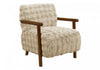Monarch Specialties - Accent Chair, 31"H, Upholstered, Living Room, Bedroom, Brown Fabric, Brown Walnut Wood | Monarch Specialties - Chaise D'Appoint, 31"H, Rembourre, Salon, Chambre A Coucher, Marron, Bois Noyer Brun