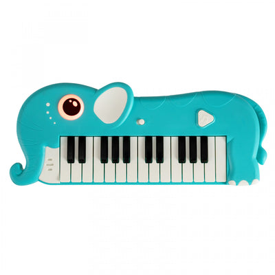Costway 25-Key Kids Piano Keyboard Elephant Shape Toy Digital Piano with Built-in Music & Light Blue