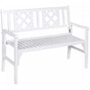 Outsunny Foldable Garden Bench, White