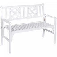 Outsunny Foldable Garden Bench, White