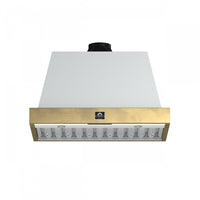 Forno Vittorio 36-Inch Wall Mount Range Hood, White with Antique Brass Trim-FRHWM5078-36BLK