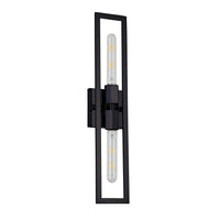Dainolite Wisteria 2 Light Wall Sconce Short Matte Black Lamp