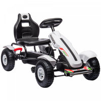 Aosom Pedal Go Kart For Kids, Pedal Powered Ride-On Car With Adjustable Bucket, Handbrake, 4 Rubber 