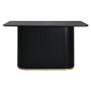 Jett 63 Inch Modern Industrial Dining Table with MDF & Iron Pedestal Base, Black