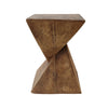 Zane 18" MGO Geometric Twisted Accent Table, Unique Wood Grain Indoor Side Table, Natural | Table d'appoint geometrique torsadee Zane 18 pouces MGO, table laterale interieure a grain de bois, naturel