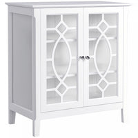 HOMCOM Sideboard Display Cabinet with 2 Glass Doors Adjustable Shelves