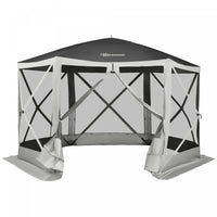 Outsunny 12' X 12' Hexagon Automatic Pop Up Screen Tents Camping Shelter Picnic Canopy Outdoor Sun S
