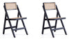 Manhattan Comfort Set Of 2 Pullman Folding Dining Chairs - Black & Natural Cane