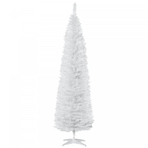 Homcom 7ft Pencil Artificial Christmas Tree With Realistic Branches