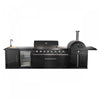 Forno All'Aperto 87,600 BTU BBQ, Sink & Bar Module, Gas Pizza Oven, Black Countertops - FODKT2551BLK