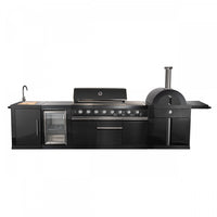 Forno All'Aperto 87,600 BTU BBQ, Sink & Bar Module, Gas Pizza Oven, Black Countertops - FODKT2551BLK 