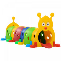 Qaba Caterpillar Play Tunnels, Kids Tunnel For Toddlers To Crawl Through Climbing Toy Indoor & Outdo