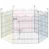 Pawhut 23.6\"h Metal Pet Playpen Portable Hexagon Dog Exercise Fence Flexible Shape Puppy Crate Kennel W/ Door For Outdoor