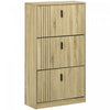HOMCOM Shoe Storage Cabinet with 3 Flip Drawers for 18 Pairs of Shoes, Oak