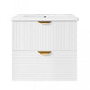 Jasper 24 Inch Modern Wall-Mounted Bathroom Vanity with Drawers, White | Meuble de salle de bain mural moderne Jasper 24 pouces avec tiroirs, blanc