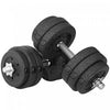 Soozier 2 x 33 lbs Adjustable Dumbbells Weight Set for Body Fitness, Black