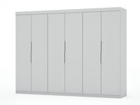 Mulberry Contemporary Modern 13-Piece Wardrobe Closet in White 