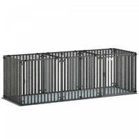 PawHut 83 Inch Heavy Duty Dog Crate, Extra Large Metal Dog Cage Kennel with Mat for Small Medium Large Breeds, Modular Puppy Playpen with Door for Indoor Outdoor, Black