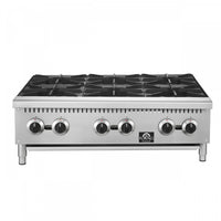 FORNO Commerciale 36 Inch Gas Hotplate with 6 Burners, 156,000 BTU, Stainless Steel - FCMHP0079-36 