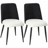 HOMCOM Dining Chairs Set of 2 Upholstered for Dining Room, Kitchen, Black