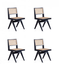 Hamlet Industry Chic Wood Dining Chair in Black and Natural - Set of 4