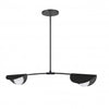 Dainolite Emma 2 Light Horizontal Pendant Matte Black Finish White Glass Lamp