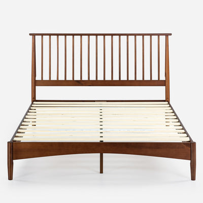 Linda Wood Platform Bed with Headboard - Queen Size | Linda lit plateforme en bois avec tête de lit - Grand