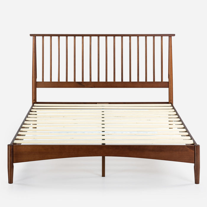 Linda Wood Platform Bed with Headboard - Queen Size