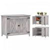 Outsunny Wood Outdoor Storage Cabinet Potting Shed With Shelf