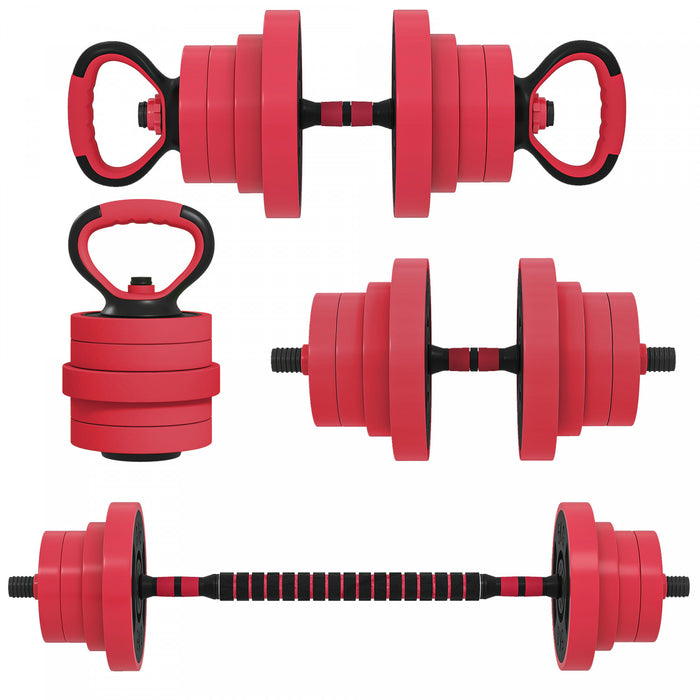 Soozier 88lbs 4-in-1 Weight Dumbbell Set, Barbell Kettlebell Push Up Stand
