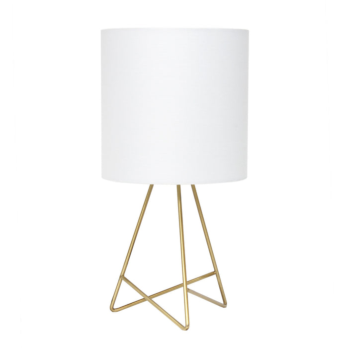 Archar Geometric Wire Table Lamp, Gold, 14\"H