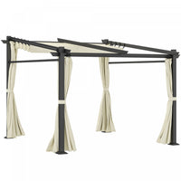 Outsunny 10' X 10' Metal Pergola W/ Retractable Canopy Roof, Beige