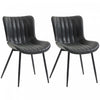 HOMCOM Dining Chairs Set of 2, Upholstered Kitchen Chairs with Backrest