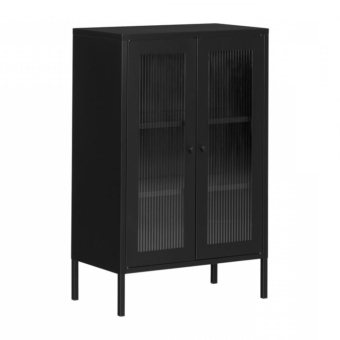 Kodali Glass Door Accent Cabinet - Black