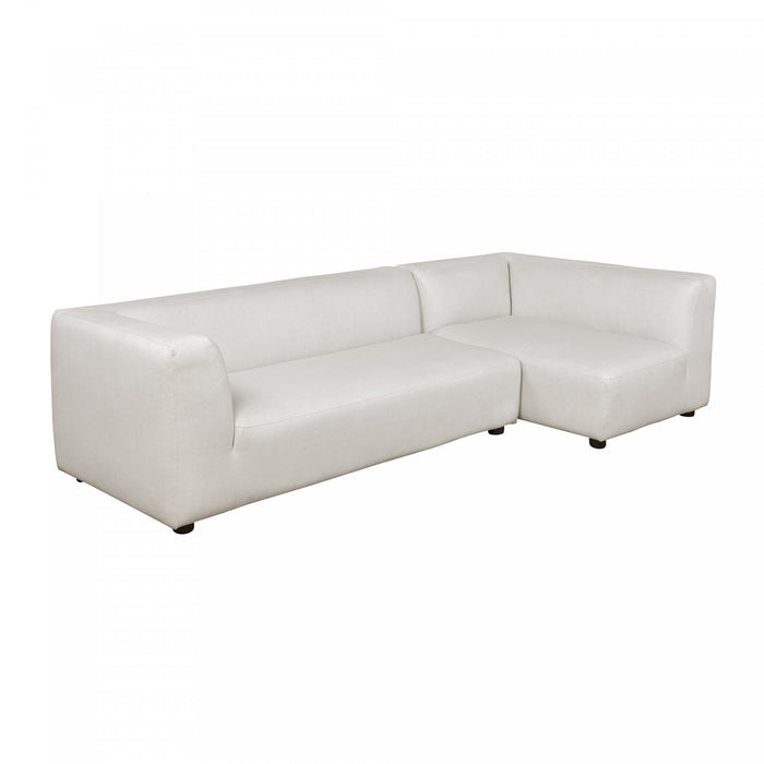 Lukas Contemporary Modern 118\" Right-Facing 2-Piece Sectional Sofa in Cream