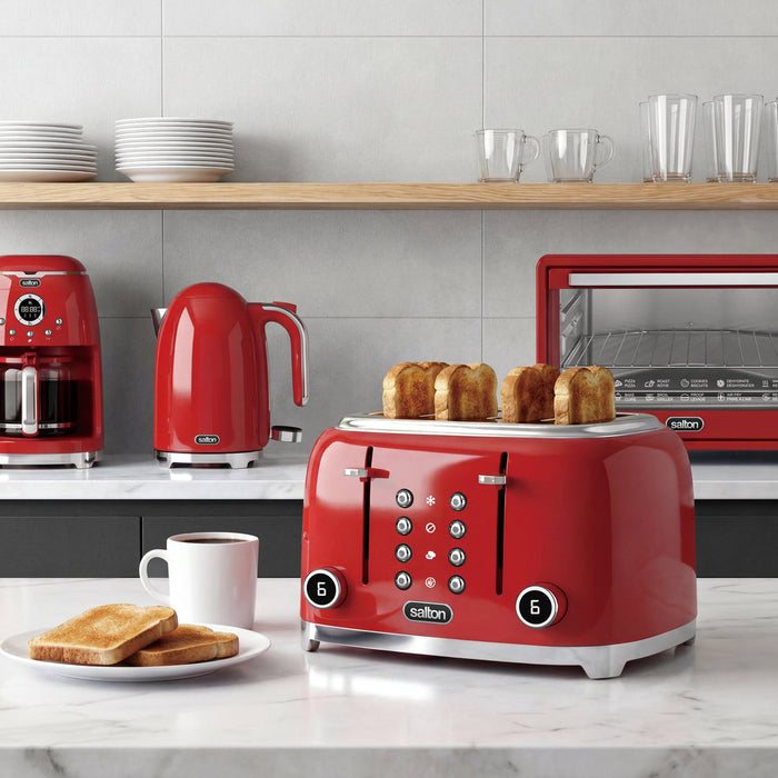 Salton NuRetro Digital 4 Slice Toaster - Space Cherry