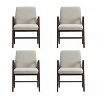 Stella Modern Velvet Wood Armchair in Champagne - Set of 4